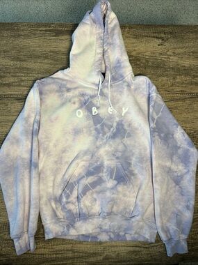 Obey Psychedelic Light Tie Dye Purple Mushroom Hoodie